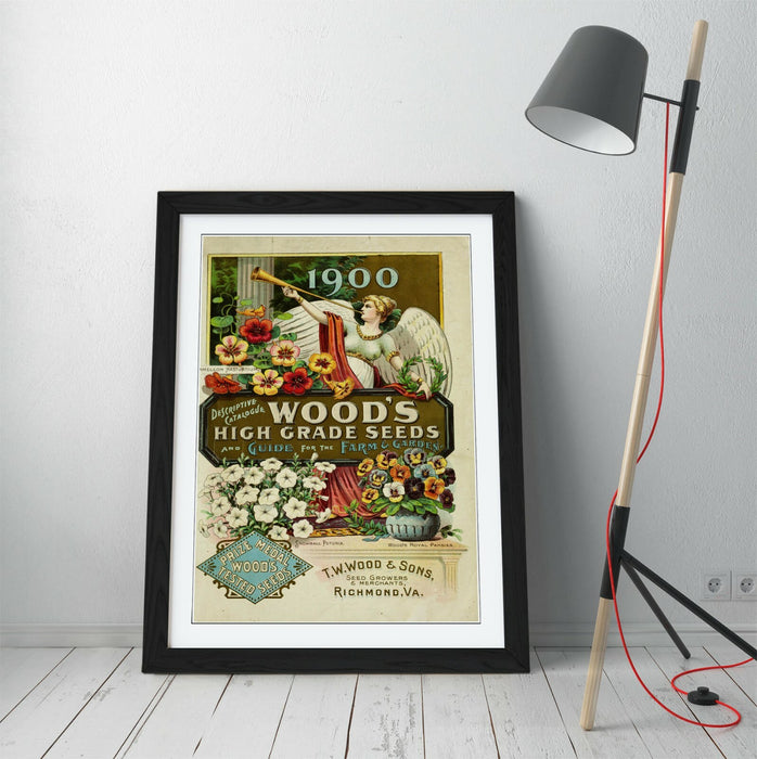 QUIRKY VINTAGE SEEDS ADVERTISEMENT ART POSTER -FRAMED WALL ART PICTURE PRINT