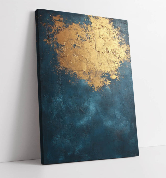 Canvas Wall Art – Blue Gold Canvas Artwork Print | Handmade, Ready To Hang