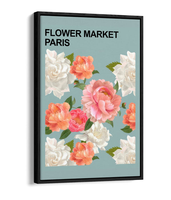 Floral Canvas Art - Flower Market Print | Contemporary Paris Floral Wall Decor