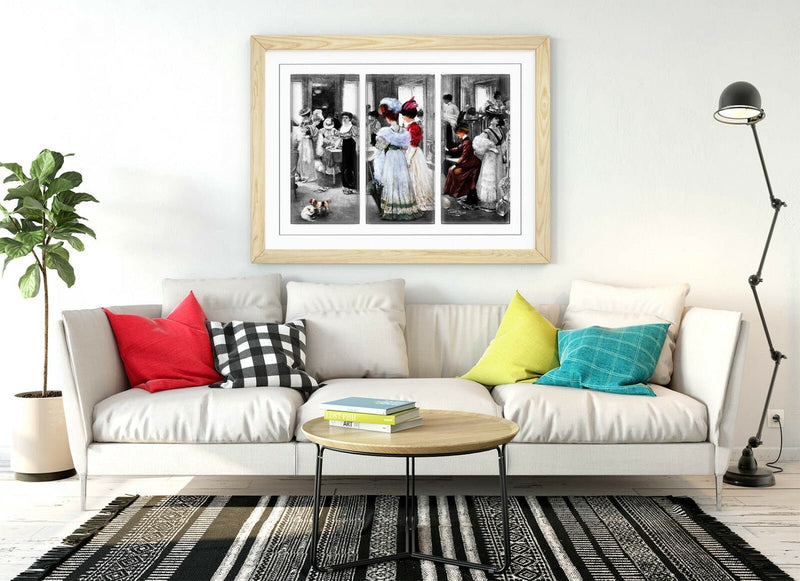 Vintage Victorian Poster – Handmade UK Framed Wall Art With Woodgrain Frame
