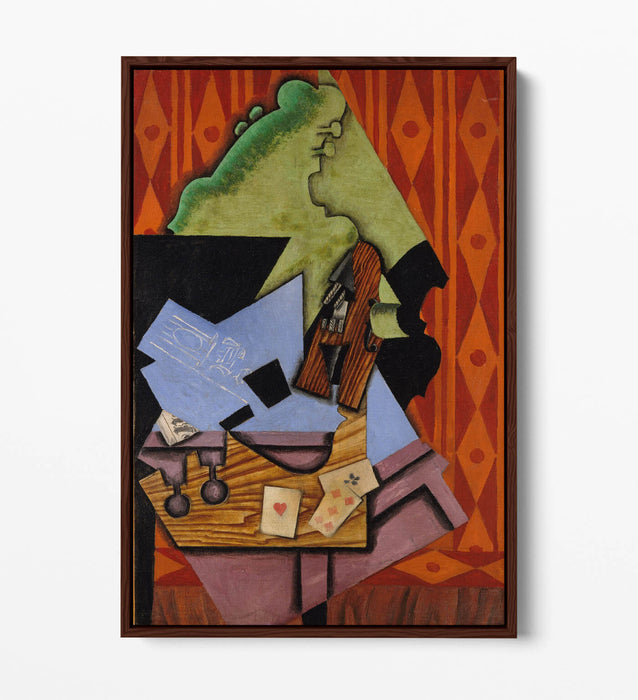 JUAN GRIS, VIOLIN AND PLAYING CARDS -FLOAT EFFECT CANVAS WALL ART PRINT