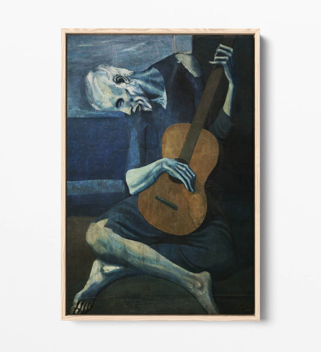 Picasso Canvas Wall Art - Old Guitarist Print | Float Effect Canvas, Ready to Hang