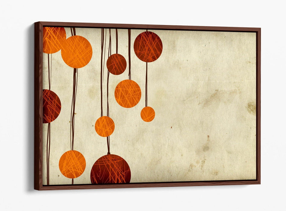 Canvas Wall Art - Red Orange Abstract Shapes | Float Effect, Premium Varnish Finish