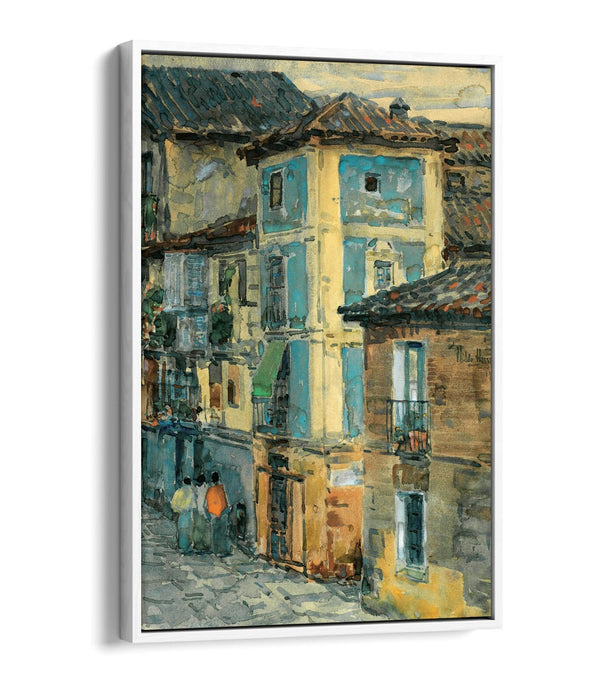 Float Effect Canvas Art - Spanish Street Scene On Premium MDF Frame, Ready To Hang