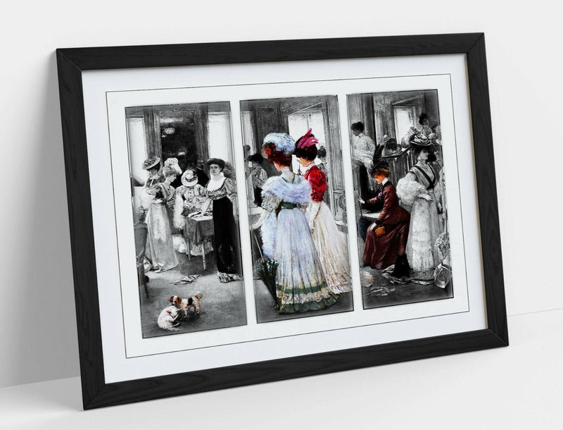 Vintage Victorian Poster – Handmade UK Framed Wall Art With Woodgrain Frame