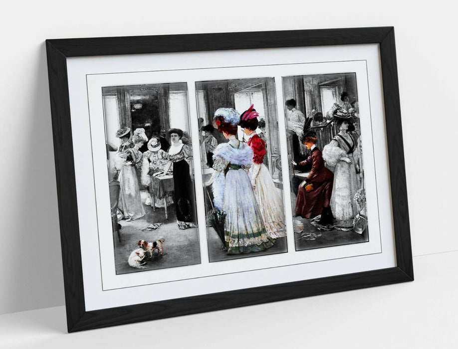 Vintage Victorian Poster – Handmade UK Framed Wall Art With Woodgrain Frame
