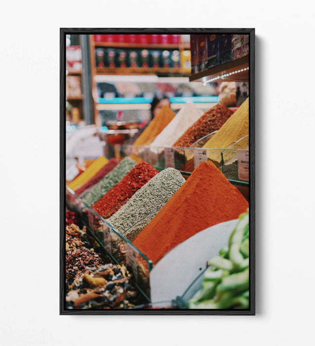 Canvas Wall Art - Colourful Spice Stack Kitchen Decor | Float Effect Print
