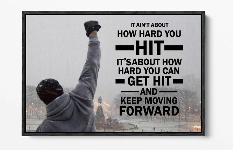 Float Effect Canvas Art – Rocky Steps Motivational Quote On Premium MDF Frame