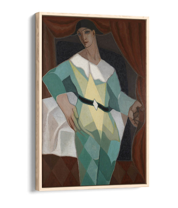JUAN GRIS, HARLEQUIN -FLOAT EFFECT CANVAS WALL ART PRINT