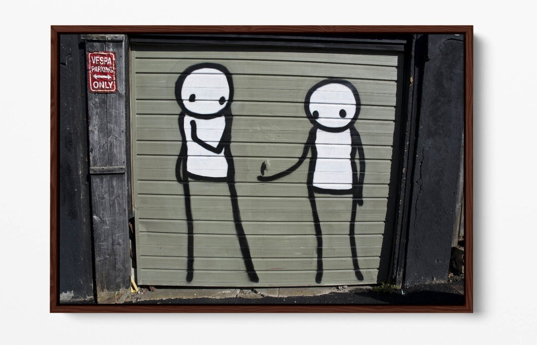 Graffiti Canvas Art – Funny Stick Men Artwork on Vibrant Float Effect Canvas Print