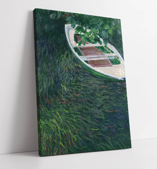 Canvas Wall Art - Claude Monet The Row Boat Painting | Handmade Vibrant Print