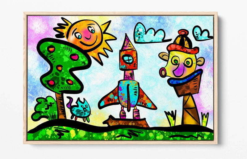 Kids Canvas Wall Art - Colorful Float Effect Canvas With Premium Varnish Coating