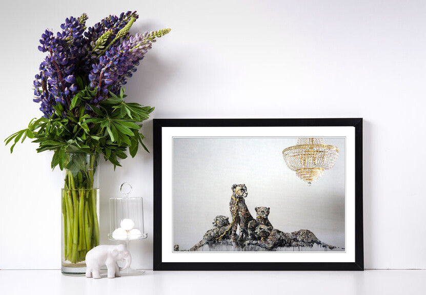 Banksy Framed Art Poster – Urban Street Art Print With Woodgrain Frame Design