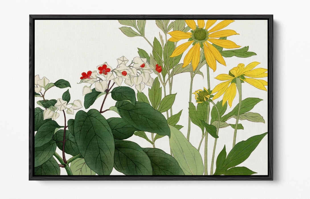 KONAN TANIGAMI, CLERODENDRUM & RUDBECKIA -FLOAT EFFECT CANVAS WALL ART PRINT