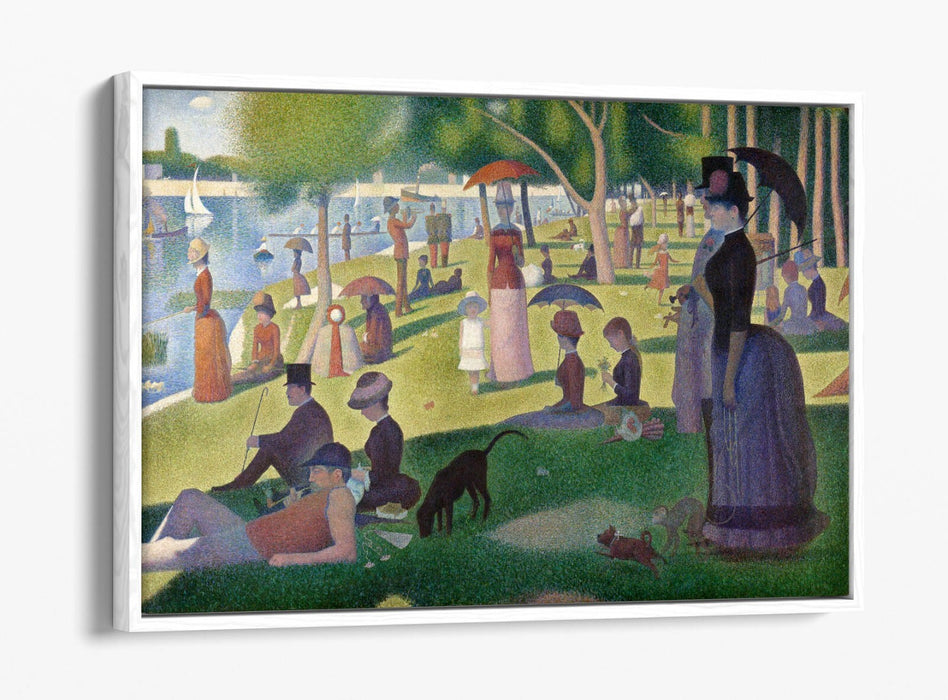 GEORGES SEURAT, SUNDAY ON LA GRANDE JATTE -FLOAT EFFECT CANVAS WALL ART PRINT