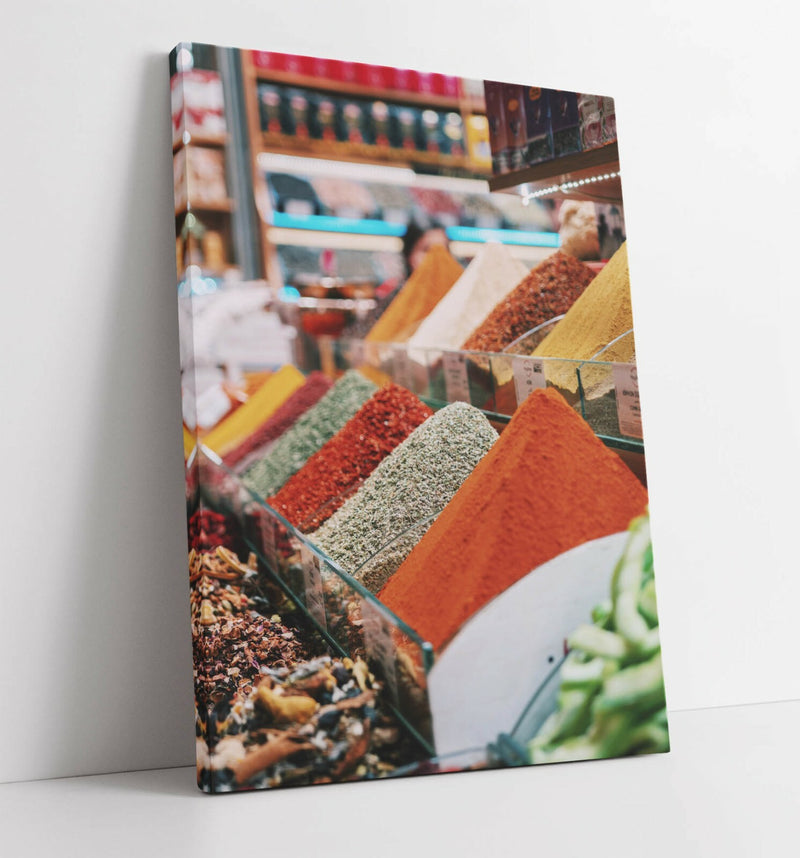 Canvas Wall Art - Colorful Spice Print | Handmade Kitchen Wall Decor, Premium Varnish Finish