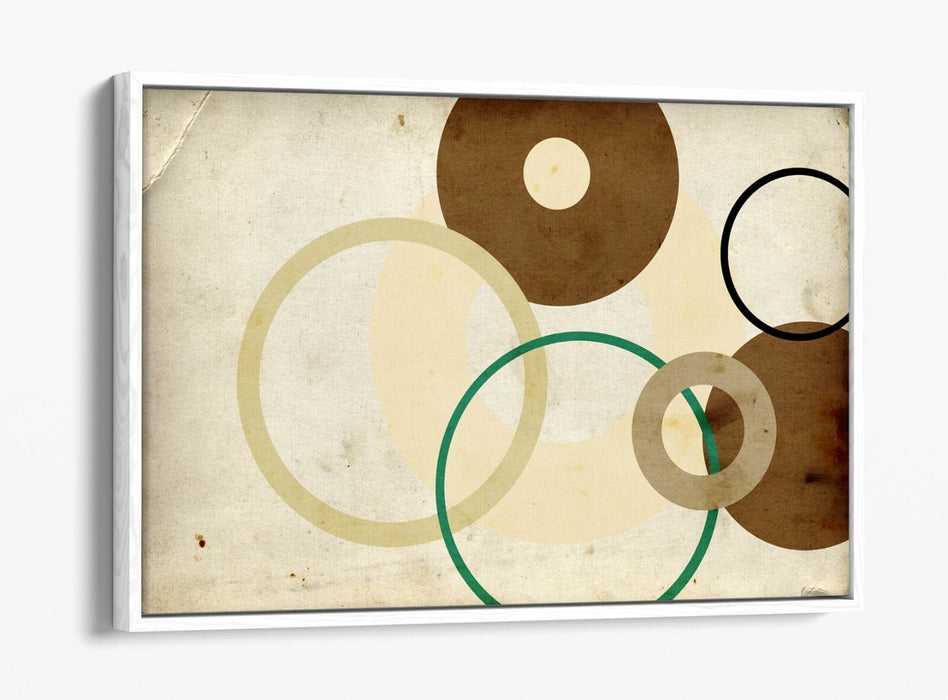 Canvas Wall Art - Brown Abstract Shapes | Float Effect Premium Frame, Ready to Hang