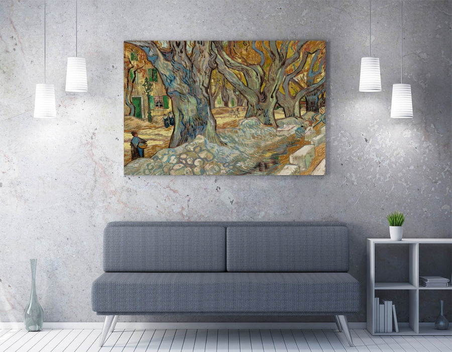 VINCENT VAN GOGH, THE LARGE PLANE TREES -CANVAS WALL ARTWORK PICTURE PRINT