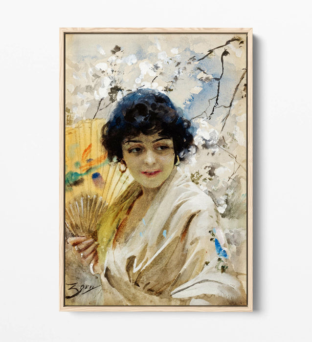 ANDERS ZORN, ROSALITA -FLOAT EFFECT CANVAS WALL ART PIC PRINT- PAINTING WOMAN
