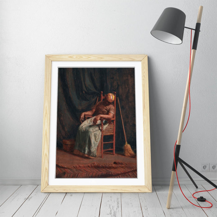 Framed Wall Art - Thomas Anshutz Aunt Hannah Print | Handmade UK Wood Grain Frame