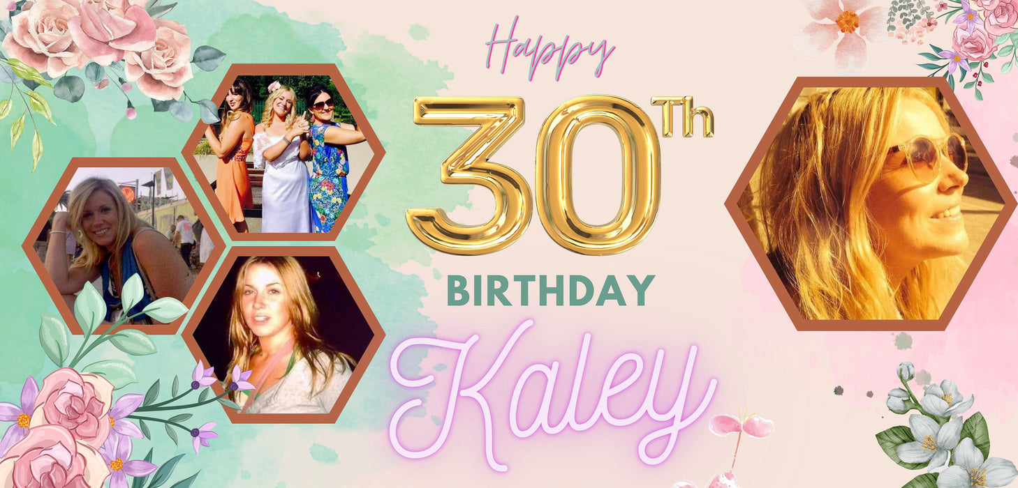 Personalised Birthday Banner - Custom Party Banner With Name For Celebration
