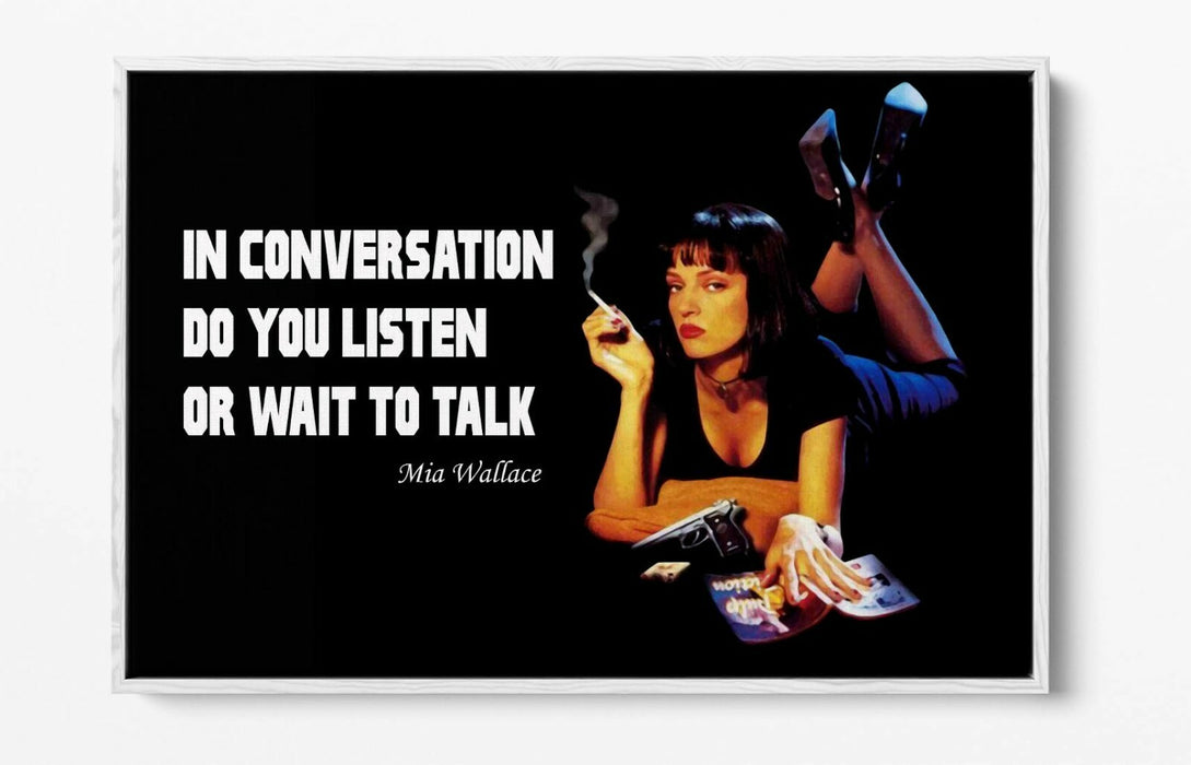 Canvas Wall Art – Pulp Fiction Mia Wallace Quote | Float Effect, Premium Print