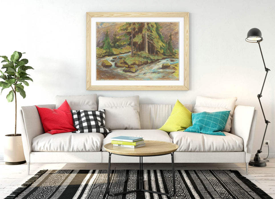 Framed Wall Art – Zolo Palugyay Demanovsky Brook Poster Print With Natural Wood Frame