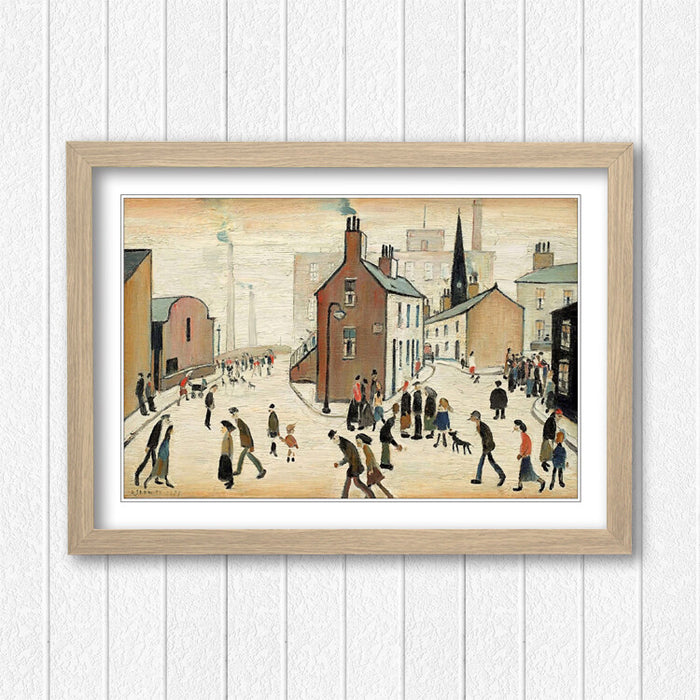 Street Scene People FRAMED WALL ART PRINT PAINTING Artwork 4 SIZE LS Lowry Style