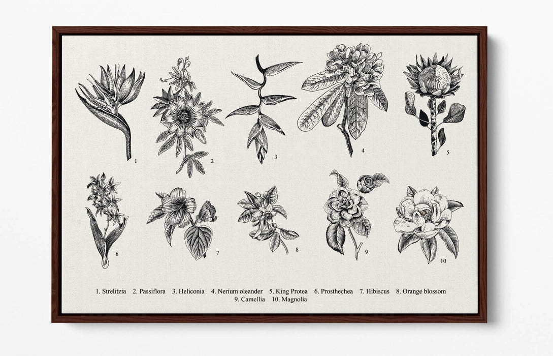 Canvas Wall Art - Flower Wall Decor With Float Effect Frame | Handmade UK Art