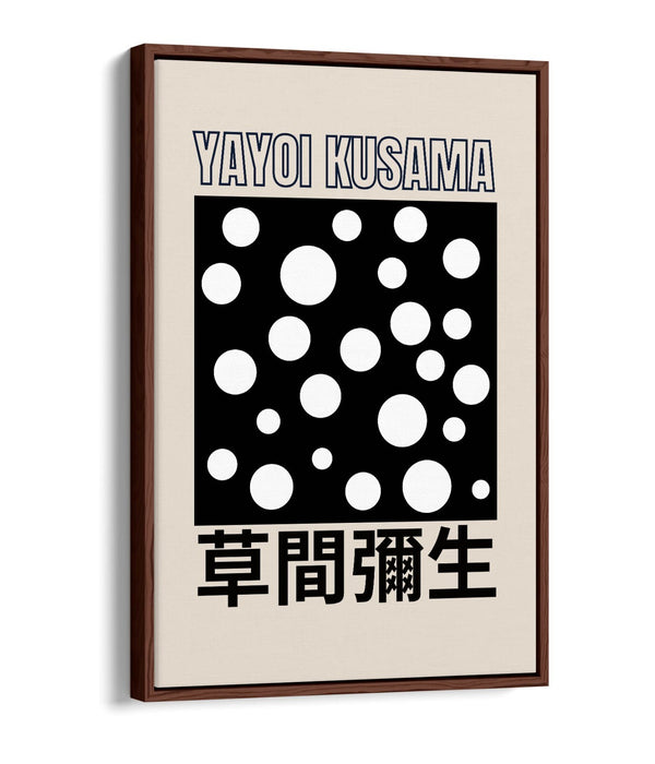 Canvas Art Print – Contemporary Black and White Polka Dot Decor with Float Effect Frame