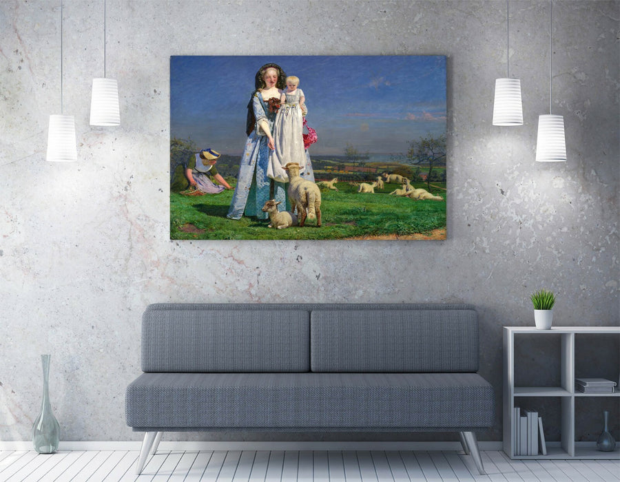 FORD MADOX BROWN, PRETTY BAA LAMBS -CANVAS WALL ART PRINT ARTWORK DEEP FRAME