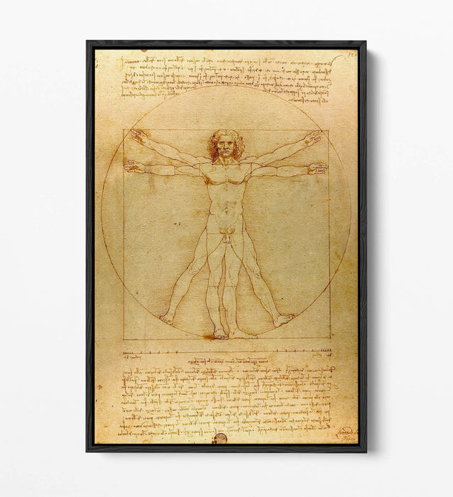 Vitruvian Man Canvas Art - Premium Float Effect Canvas Wall Art with MDF Frame