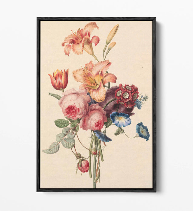 HENRIETTE GEERTRUIDA KNIP, A BOUQUET -FLOAT EFFECT CANVAS WALL ART PRINT