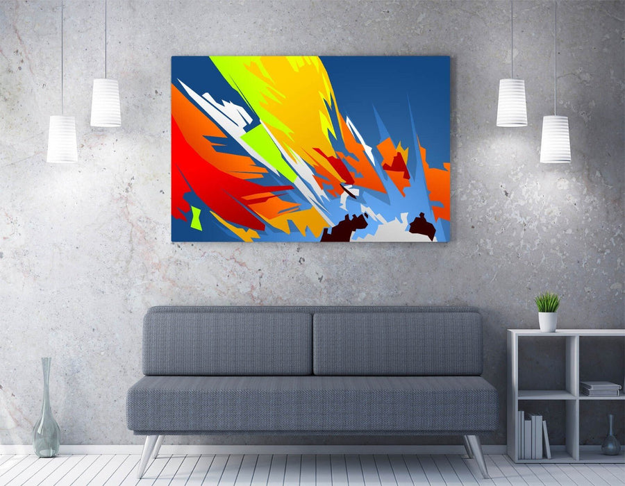 Abstract Canvas Wall Art – Multicolor Framed Canvas Print with Scratch Resistant Finish