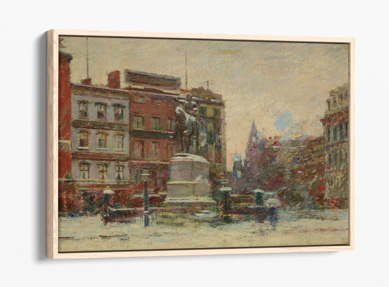 Float Effect Canvas Art – Union Square Winter Print | Premium Varnish Finish