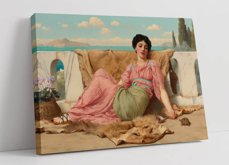 Canvas Wall Art - John William Godward The Quiet Pet Print | Premium Varnish Finish