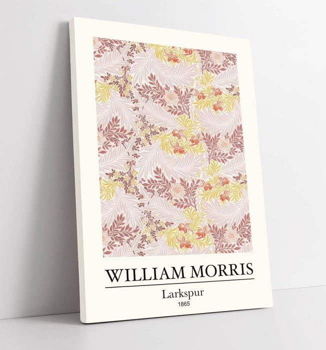 William Morris Canvas Art | Vibrant Floral Wall Decor Featuring Larkspur Flower Print
