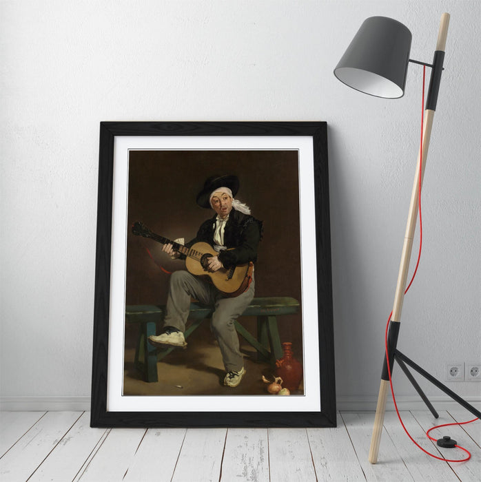 Framed Art Poster – Edouard Manet Spanish Singer Painting | Handmade Woodgrain Frame