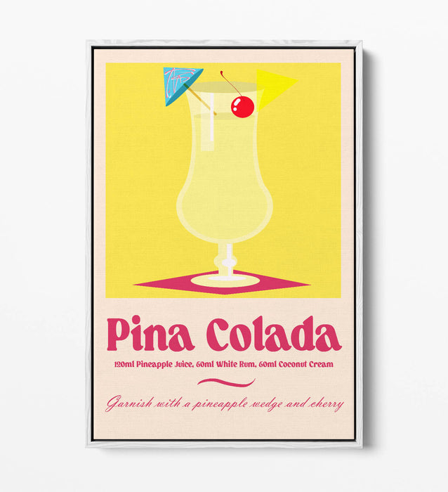 Pina Colada Canvas Art – Vibrant Cocktail Wall Decor | Float Effect Canvas Print