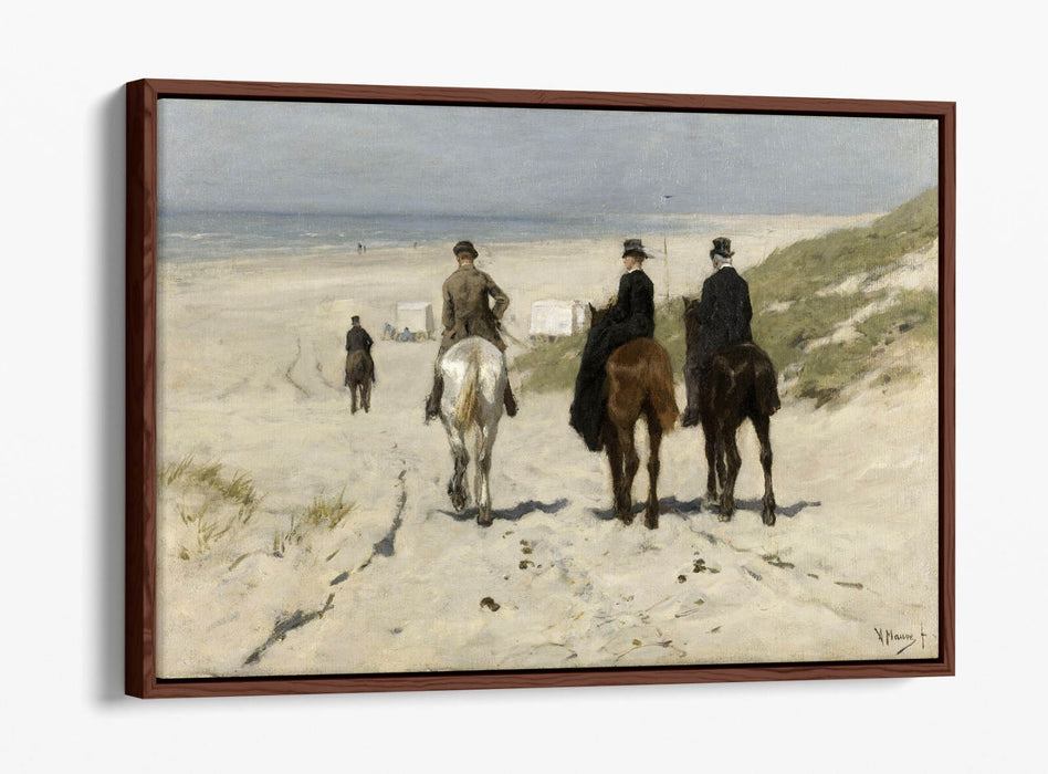 Canvas Wall Art – Morning Ride Along The Beach | Float Effect Canvas Print