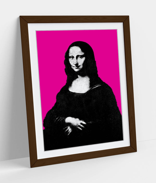 MONA LISA DA VINCI POP ART HOT PINK BACKGROUND -FRAMED WALL ART PICTURE PRINT
