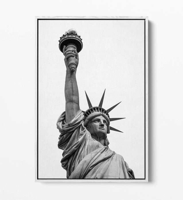 Float Effect Canvas Art - Statue Of Liberty Print On Premium MDF Frame