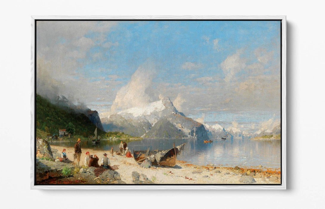 GEORG ANTON RASMUSSEN, A SUMMER DAY -FLOAT EFFECT CANVAS WALL ART PRINT