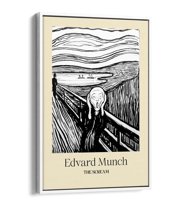 EDVARD MUNCH, THE SCREAM LITHOGRATH POSTER -FLOAT EFFECT CANVAS WALL ART PRINT