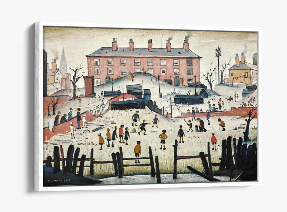 LS LOWRY CRICKET MATCH -FLOAT EFFECT CANVAS WALL ART PIC PRINT GRAFFITI- RED