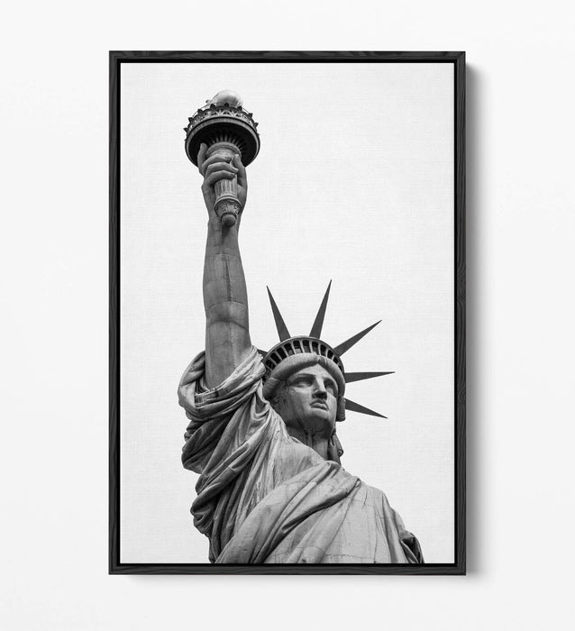 Float Effect Canvas Art - Statue Of Liberty Print On Premium MDF Frame