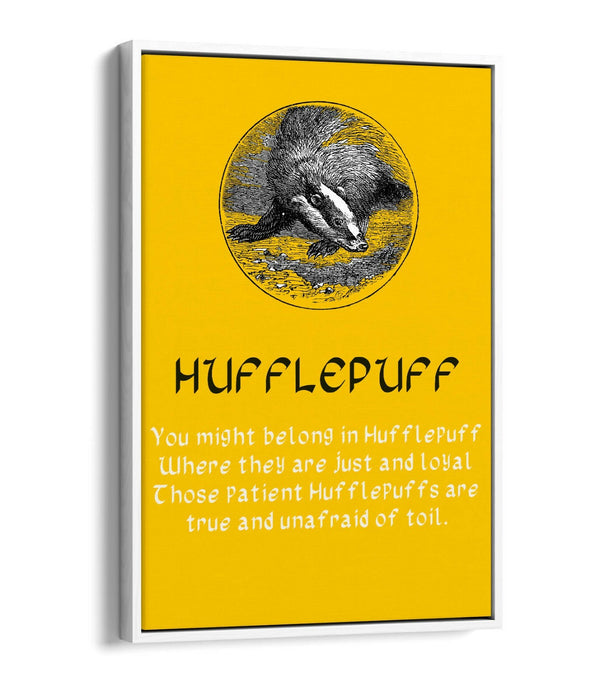 HARRY POTTER HUFFLEPUFF QUOTE SLOGAN HOGWART -FLOAT EFFECT CANVAS WALL ART PRINT