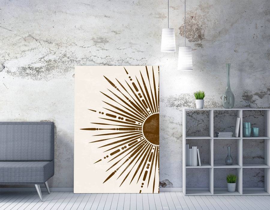 Boho Sun Canvas - Handmade Bronze Sun Print | Ready To Hang Wall Art