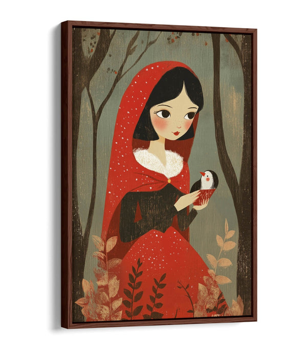 Canvas Wall Art - Pretty Little Red Riding Hood Kids Float Effect Print