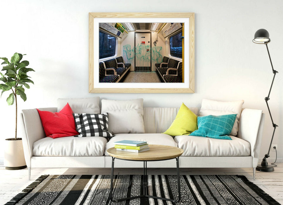 BANKSY UNDERGROUND RATS -ART FRAMED POSTER PICTURE PRINT ARTWORK- GREEN BLUE